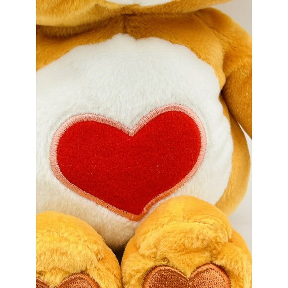 Vintage Care Bears Orange Tender Heart Bear Plush Stuffed Animal Play Along 9" - Picture 3 of 9